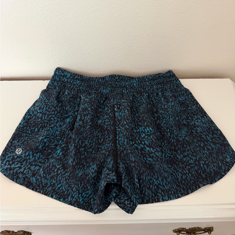 Lululemon Track That Blue Patterned Running Shorts Size 10